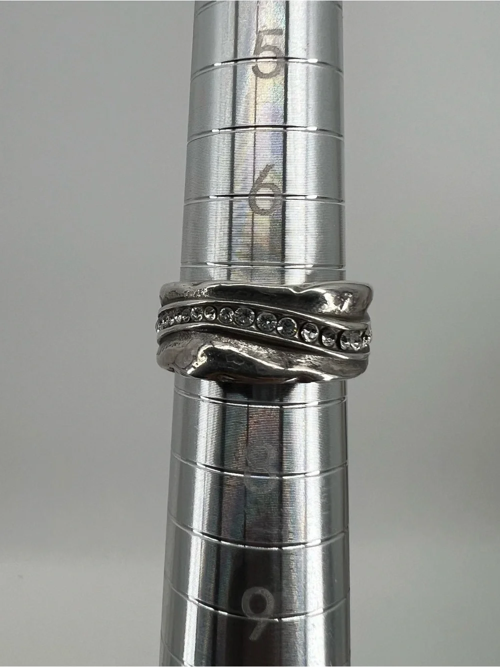 Brighton Ring Clear Crystal Waves Size 7 Swarovski Crystal Silver Tone Retired